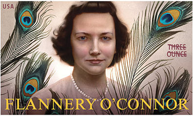 The U.S. Postal Service stamp honoring Flannery O'Connor.